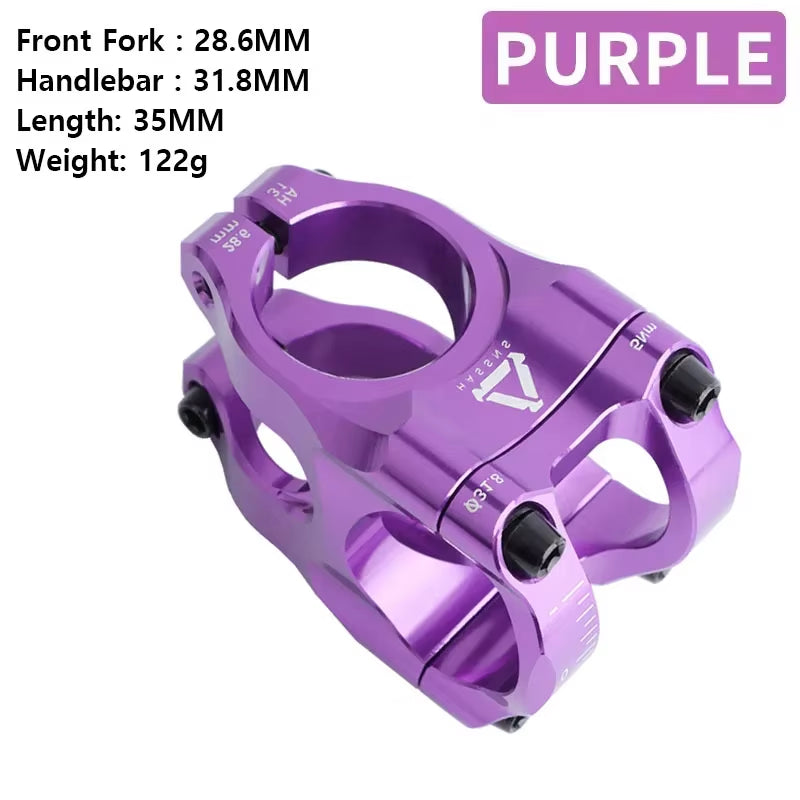 35Mm Purple Silver Red Orange Short Bike Stem 31 8Mm Aluminum Handlebar Fork Stem for Mountain Bike 31.8 Clamp Bicycle Bridge